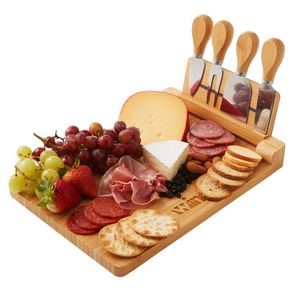 Magnetic bamboo cheese board set, engravable