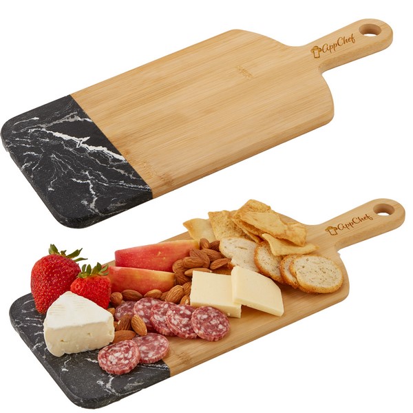 Bamboo and marble cutting board, engravable